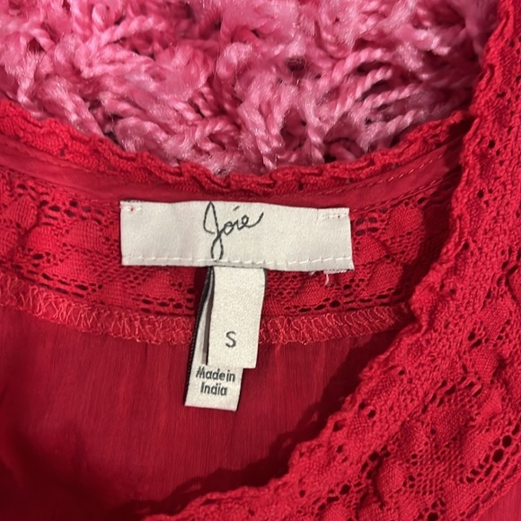 Joie Red Cropped Embellished Tank Top - Picture 2 of 6